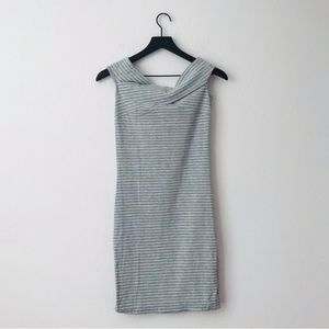 Sugar & Cream NWT Y2K Sweater Ribbed Knit Off Shoulder Bodycon Mini Dress